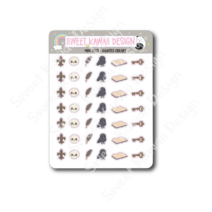Kawaii Mini Deco Stickers - Haunted Library