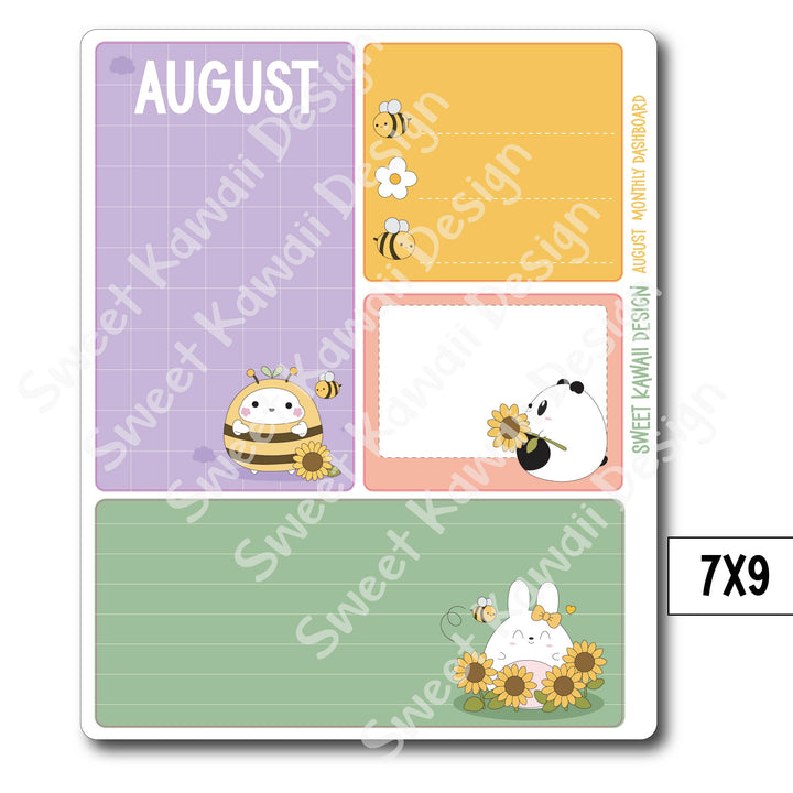 Kawaii Monthly Dashboard - August - Sizes Available