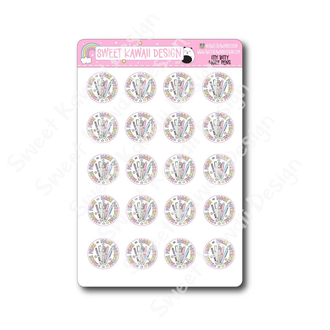 Kawaii More Pens Stickers
