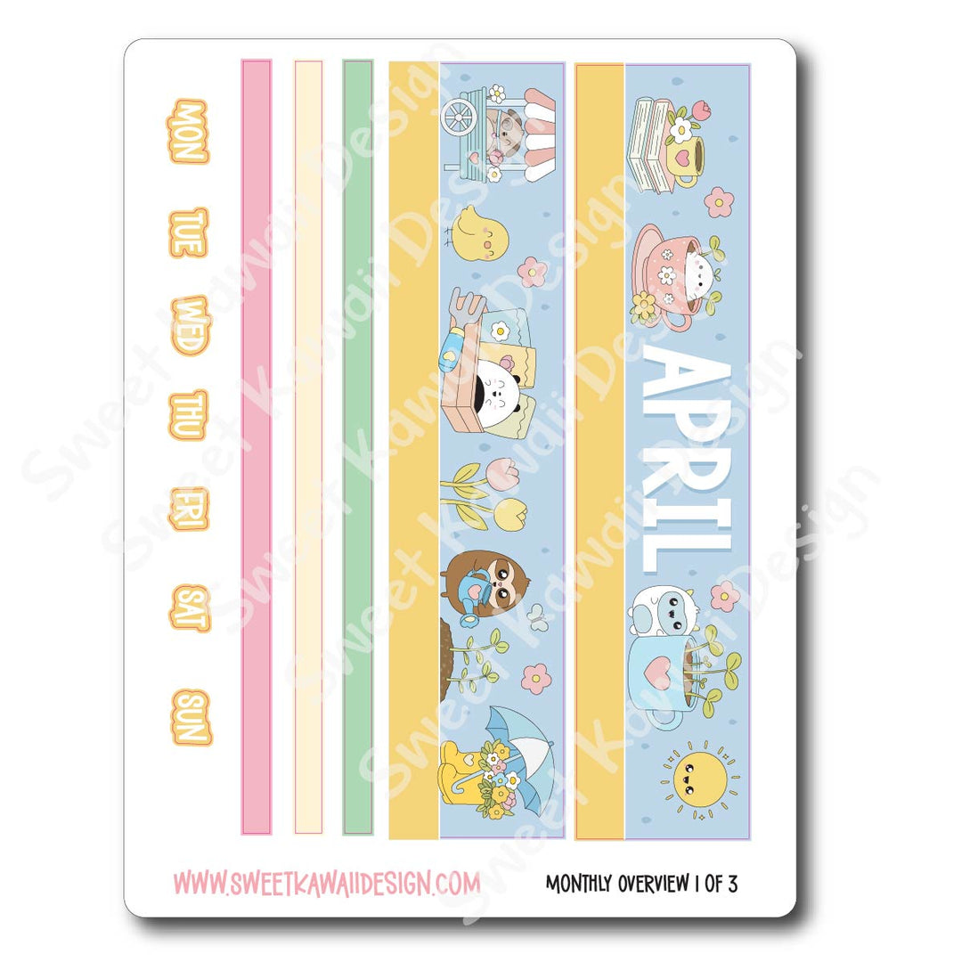 April 2026 Monthly Overview Stickers (Vert/Horiz)