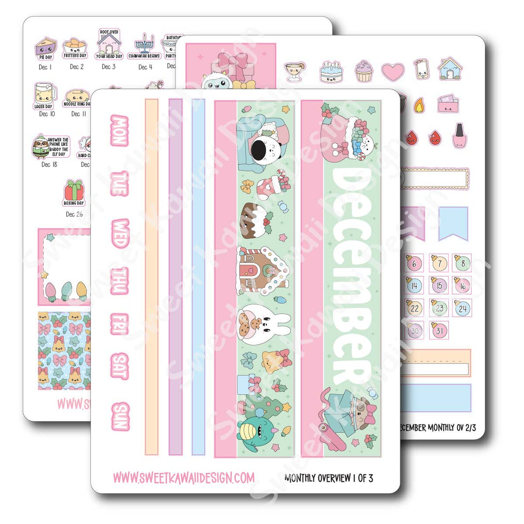 December 2026 Monthly Overview Stickers (Vert/Horiz)