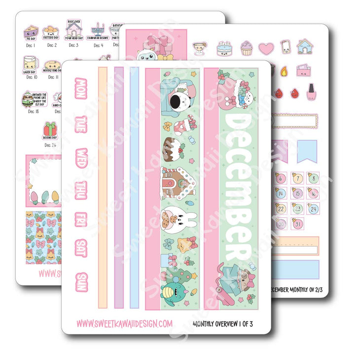 December 2026 Monthly Overview Stickers (Vert/Horiz)