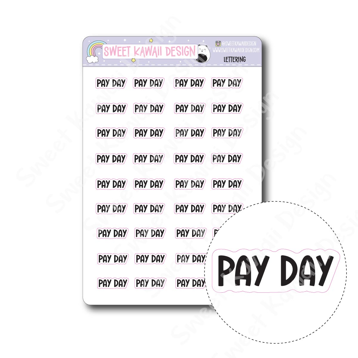 Lettering - Pay Day – Sweet Kawaii Design