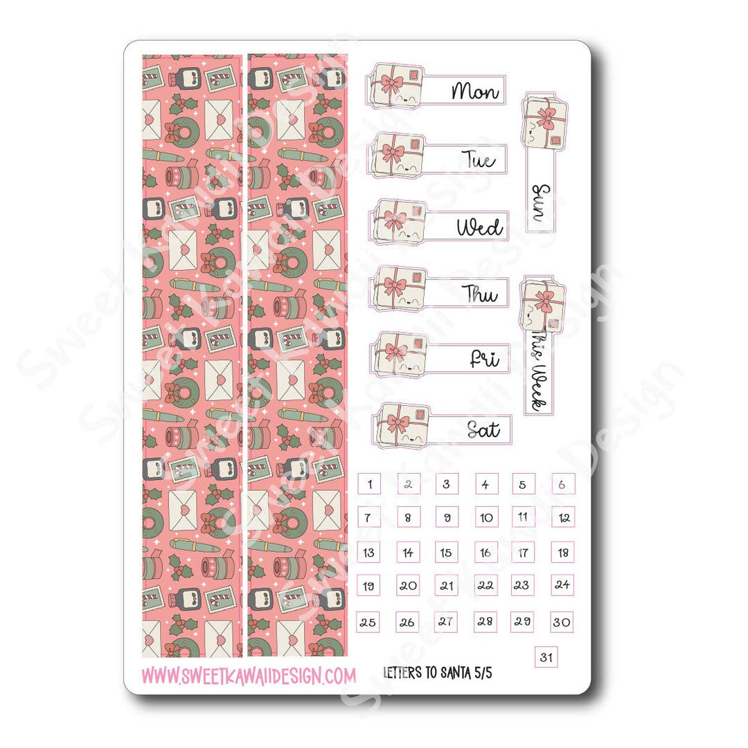 Weekly Kit - Letters to Santa - SIZE OPTIONS AVAILABLE