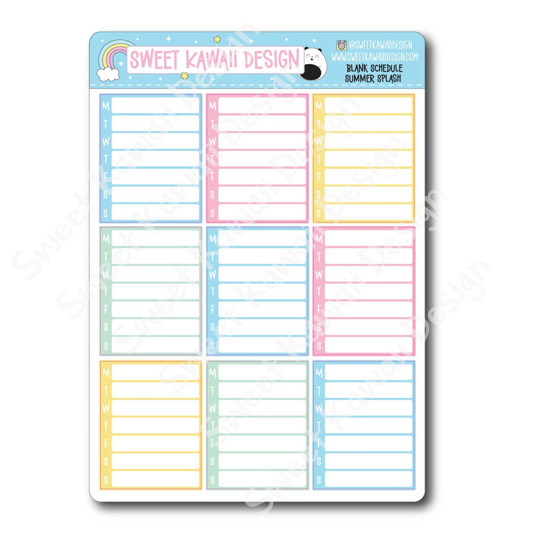 Two Dollar Basics - Summer Splash - Options Available