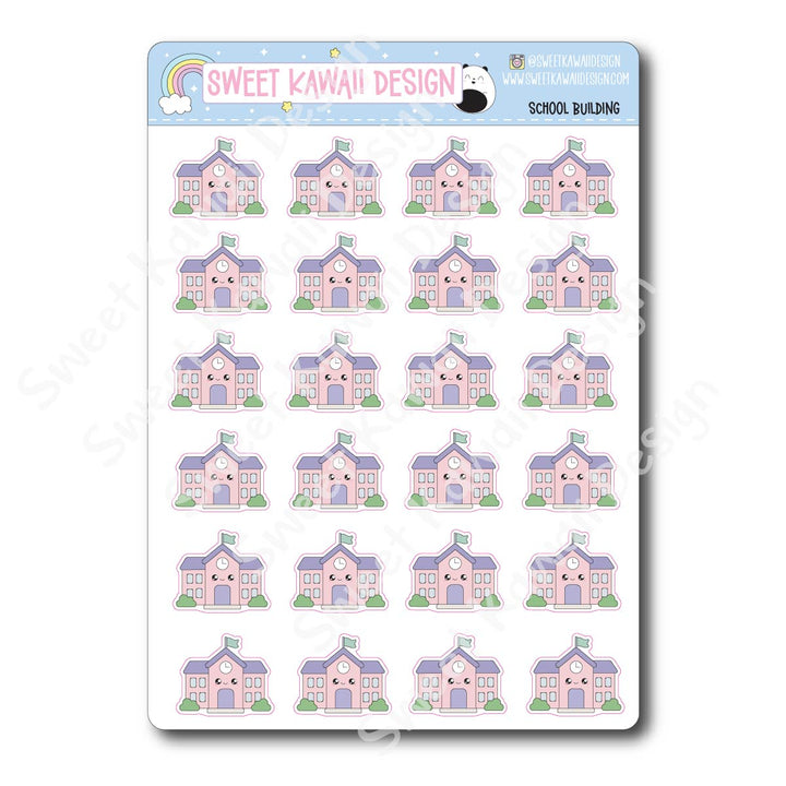 Kawaii School Building Stickers