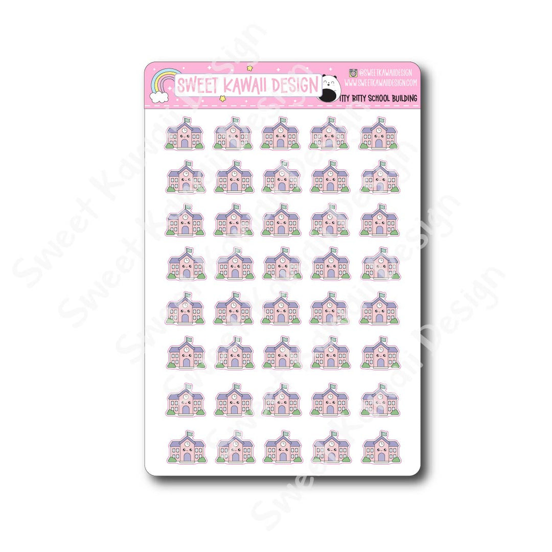 Kawaii School Building Stickers