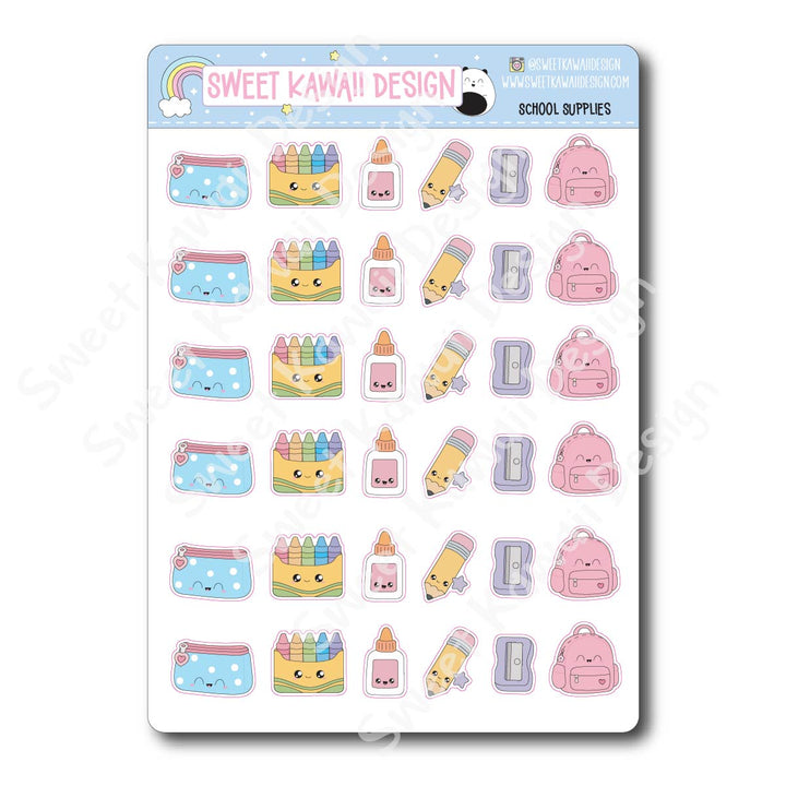 Kawaii School Supplies Stickers