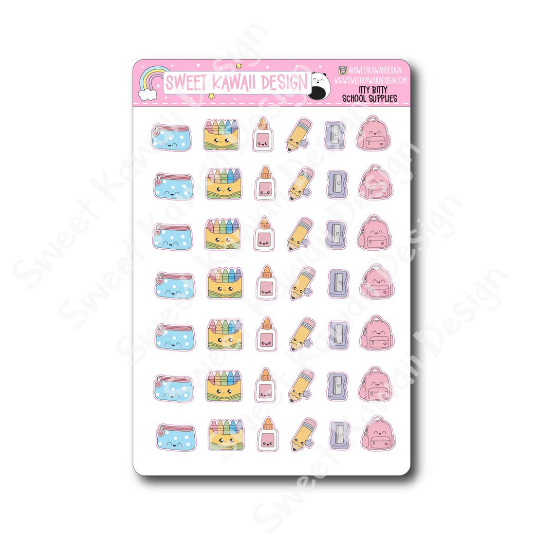 Kawaii School Supplies Stickers