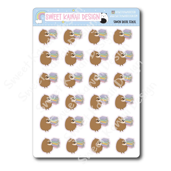 Kawaii Simon Stickers - Book Stack