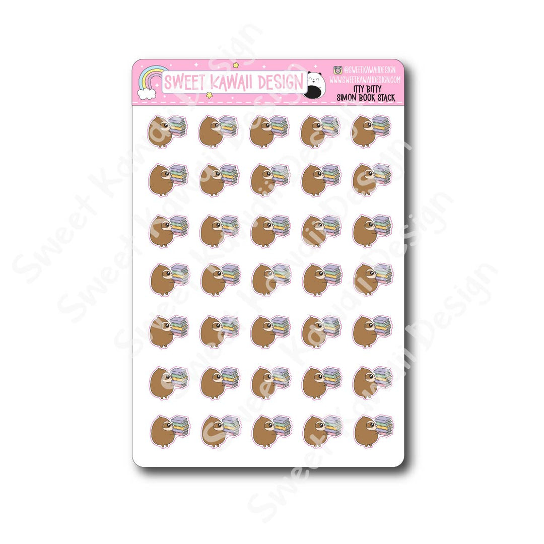 Kawaii Simon Stickers - Book Stack