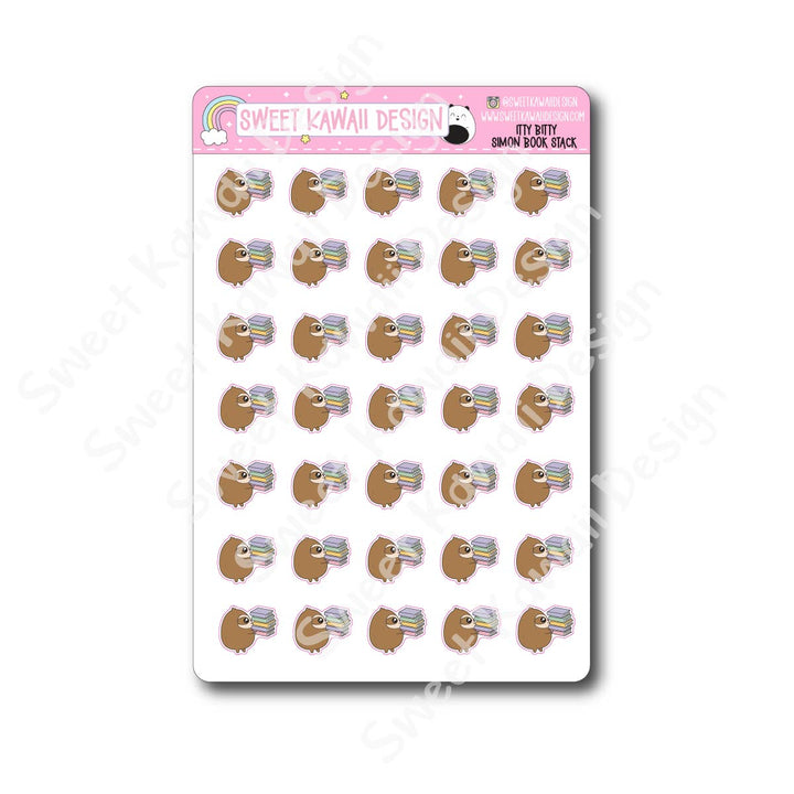 Kawaii Simon Stickers - Book Stack