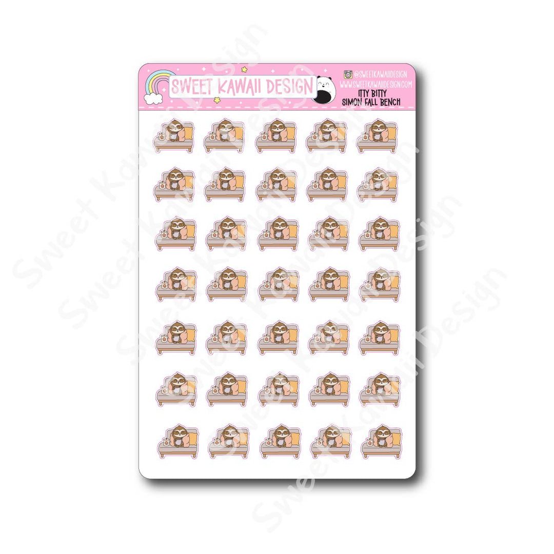 Kawaii Simon Stickers - Fall Bench