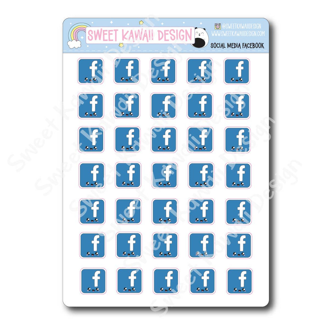 Kawaii Social Media Stickers - OPTIONS AVAILABLE