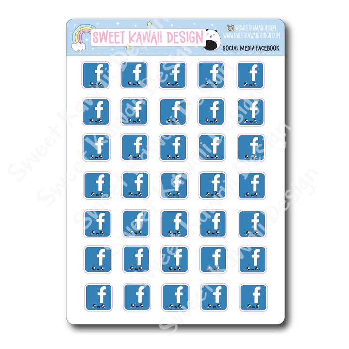 Kawaii Social Media Stickers - OPTIONS AVAILABLE