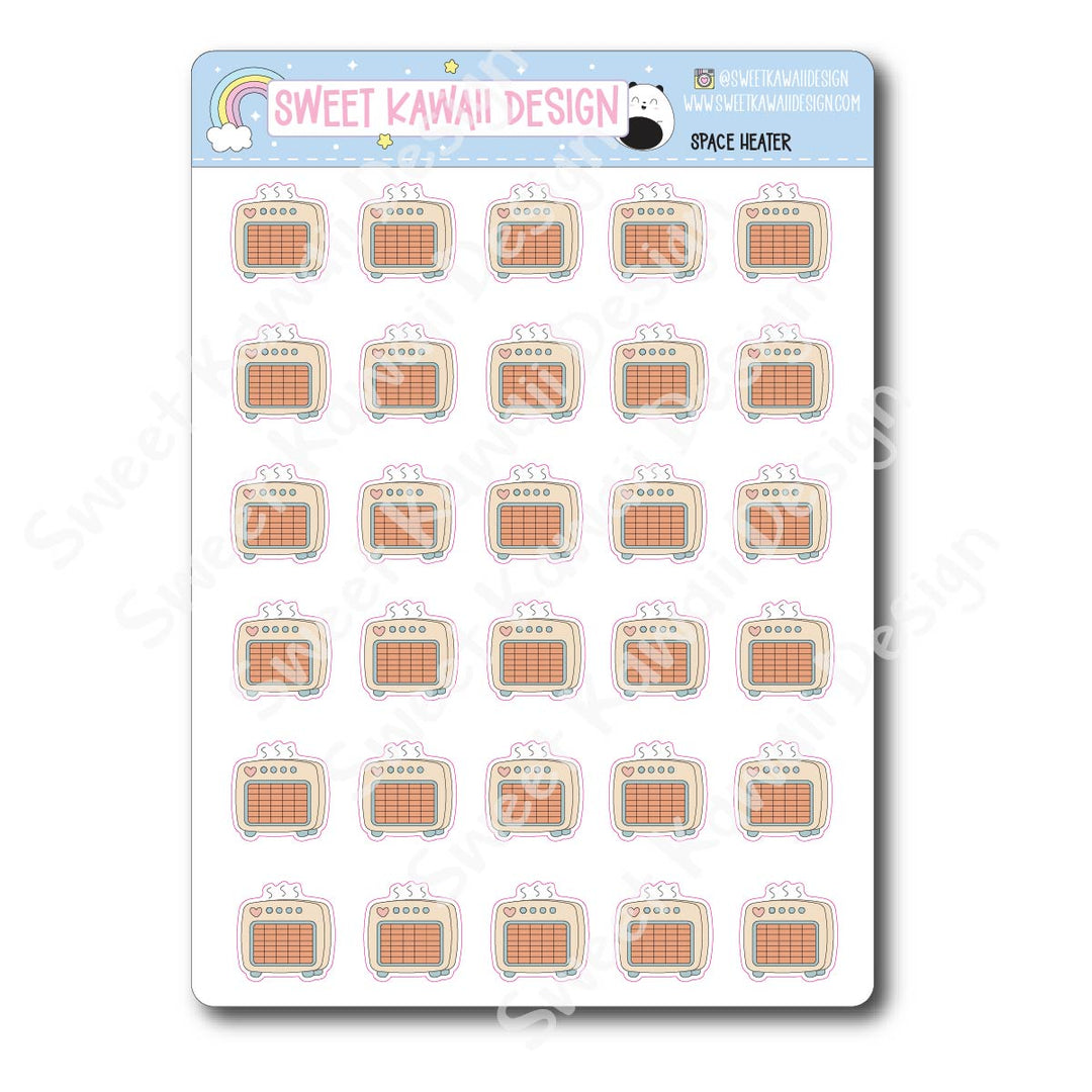 Kawaii Space Heater Stickers