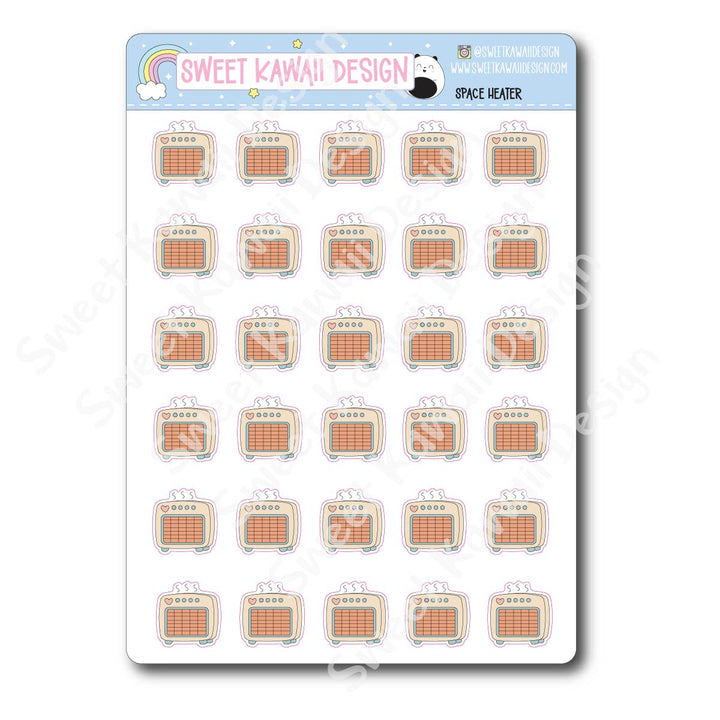 Kawaii Space Heater Stickers