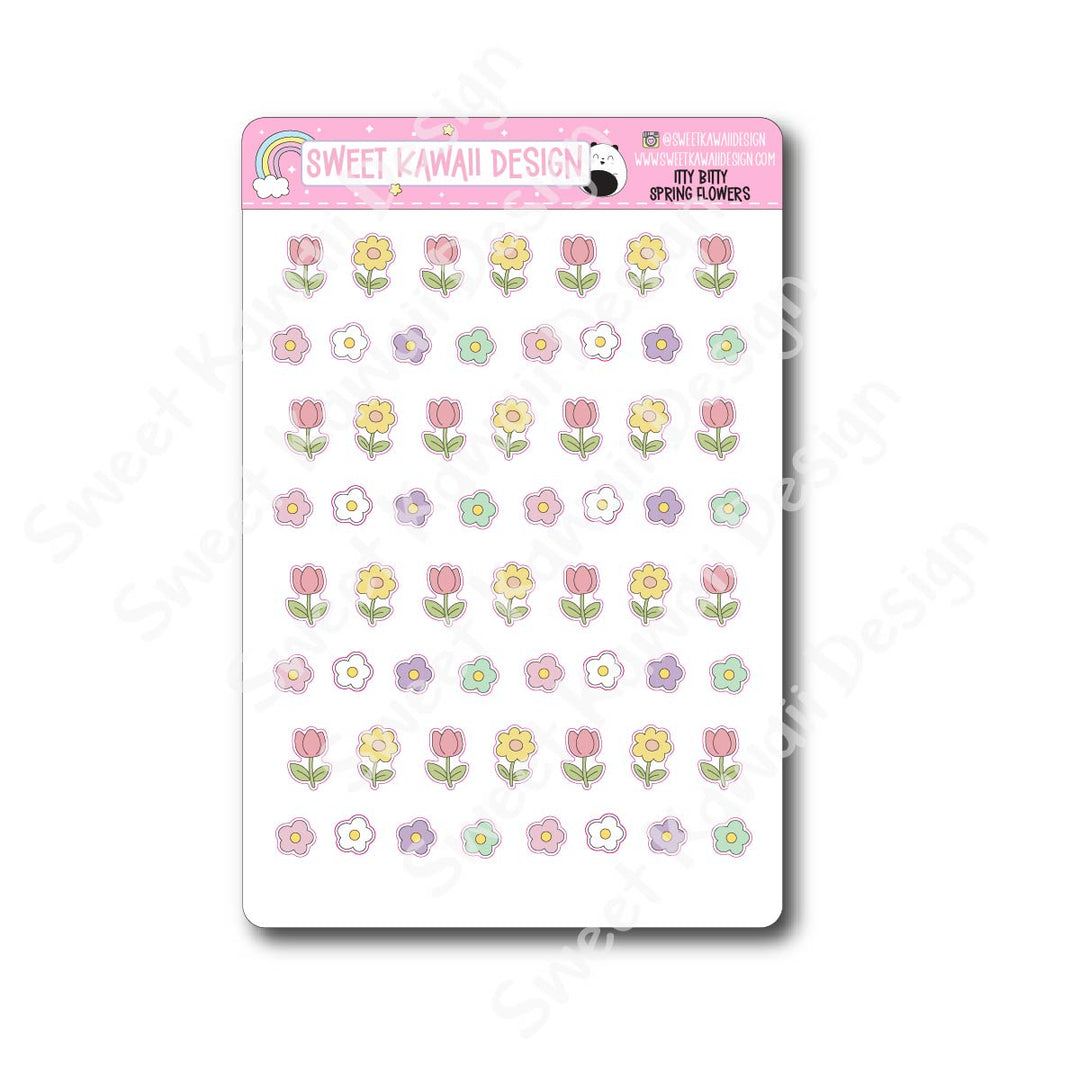 Kawaii Spring Flowers Stickers