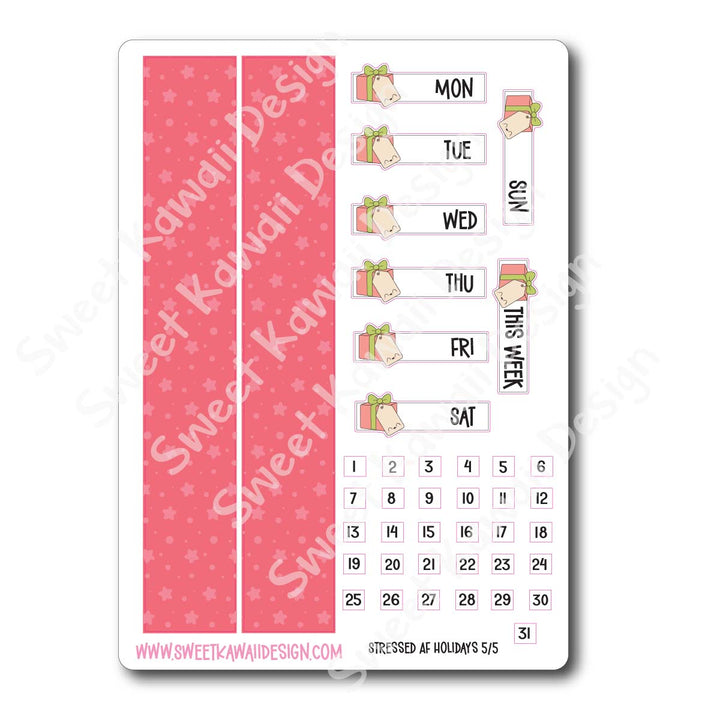 Weekly Kit - Stressed AF Holidays - SIZE OPTIONS AVAILABLE