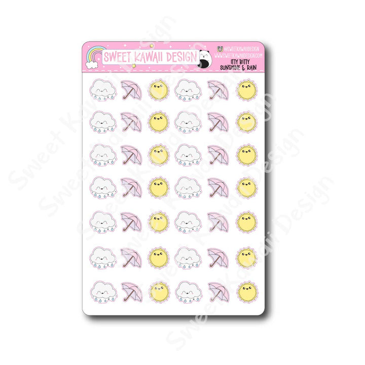 Kawaii Sunshine and Rain Stickers