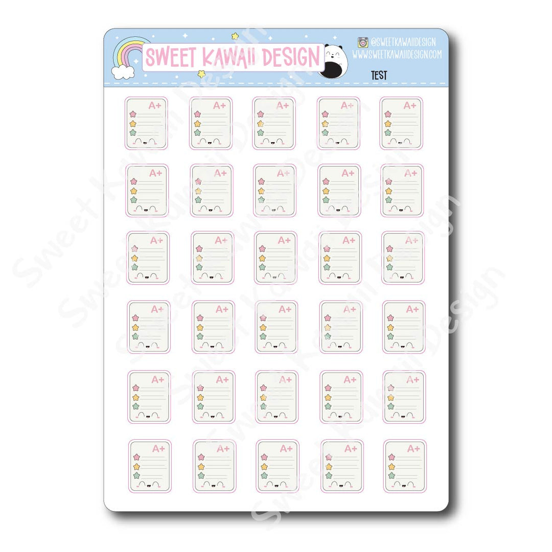 Kawaii Test Stickers