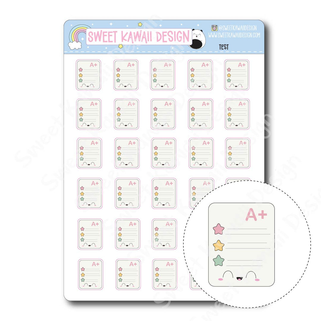 Kawaii Test Stickers