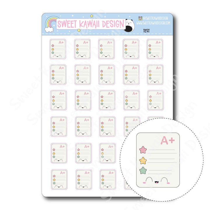 Kawaii Test Stickers