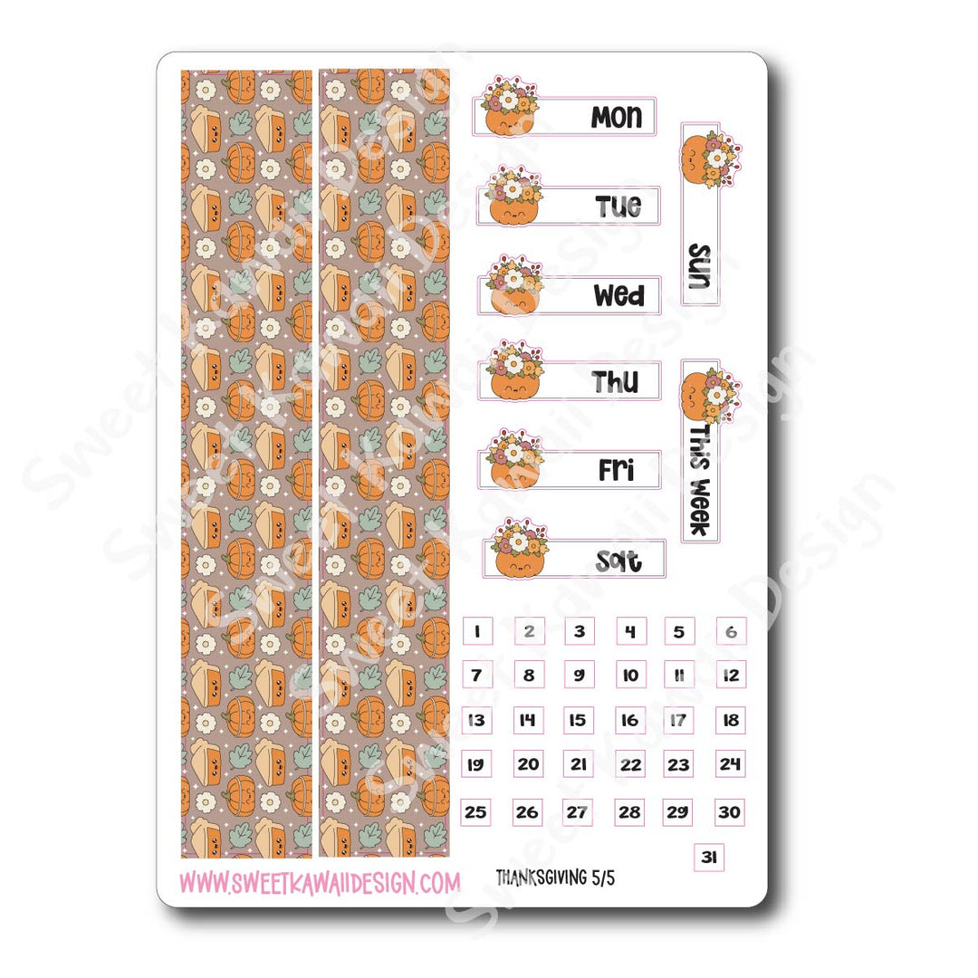 Weekly Kit - Thanksgiving - SIZE OPTIONS AVAILABLE