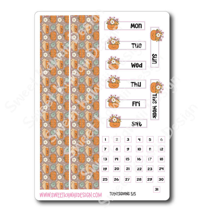 Weekly Kit - Thanksgiving - SIZE OPTIONS AVAILABLE