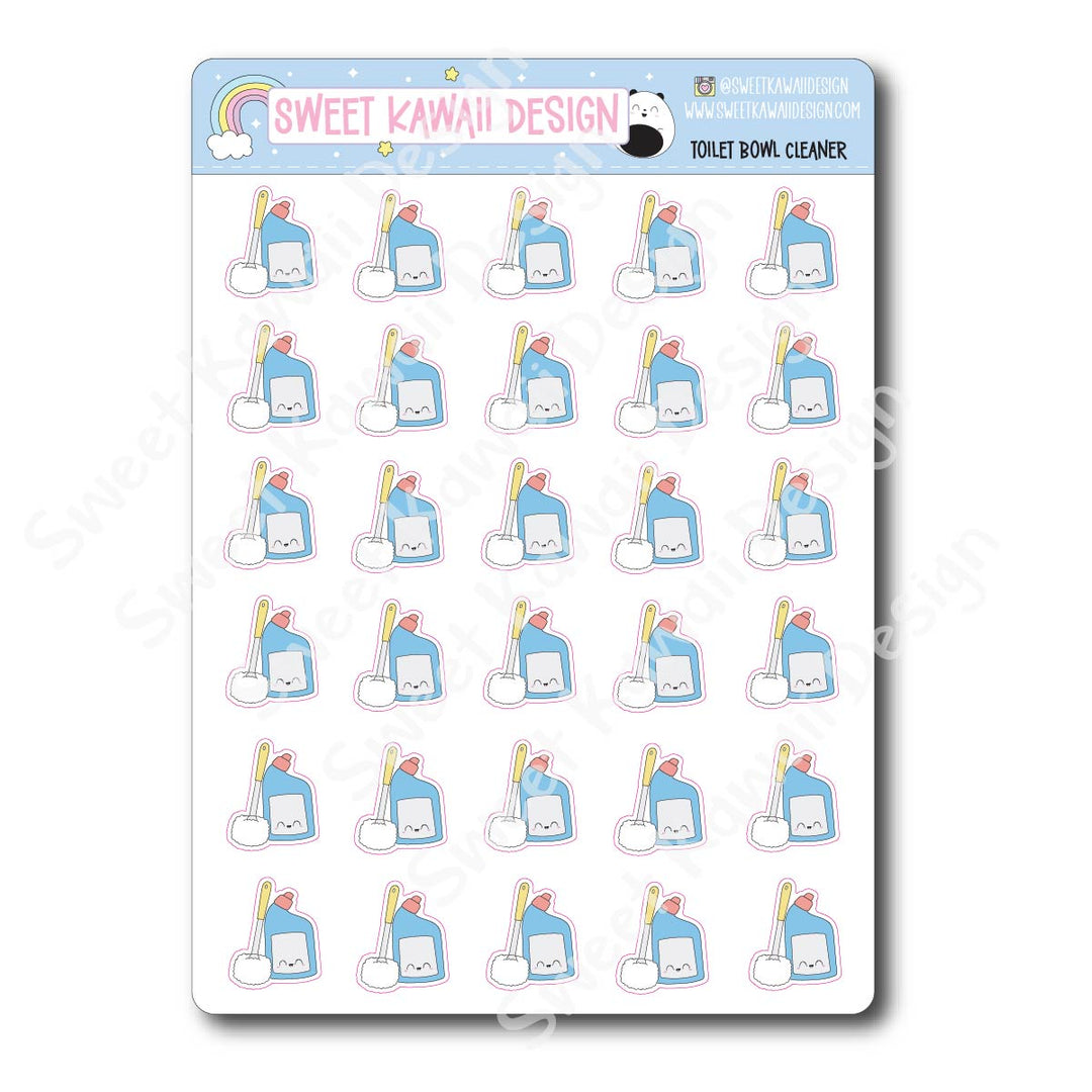 Kawaii Toilet Bowl Cleaner Stickers