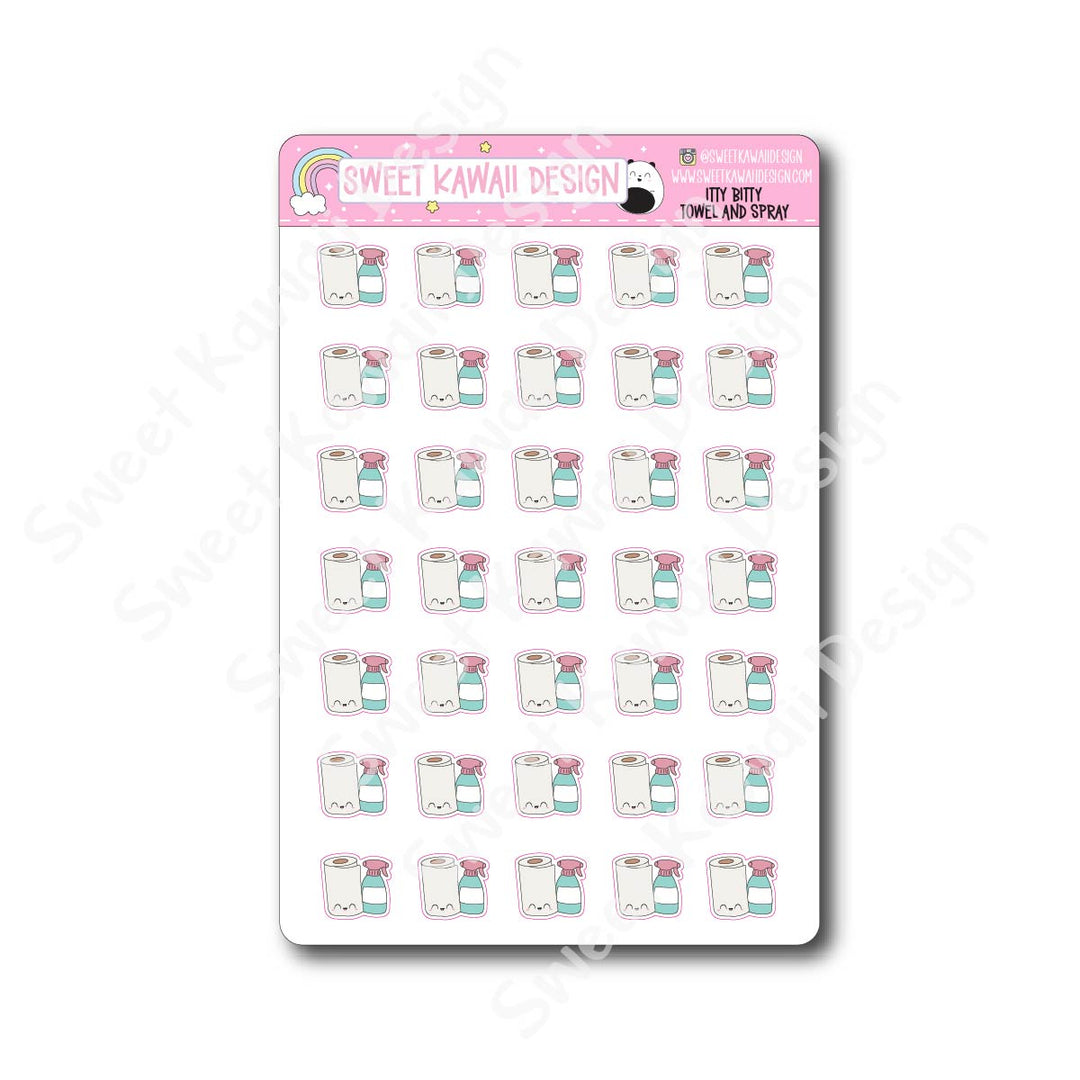 Kawaii Towel and Spray Stickers