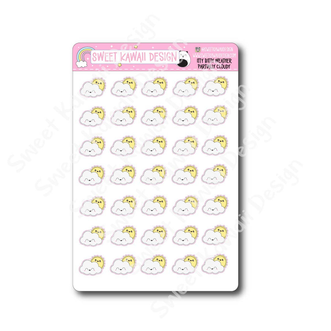 Kawaii Weather Stickers - Choose your sheet!