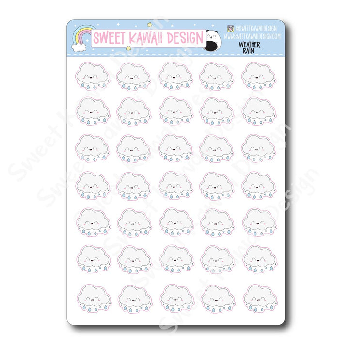 Kawaii Weather Stickers - Choose your sheet!