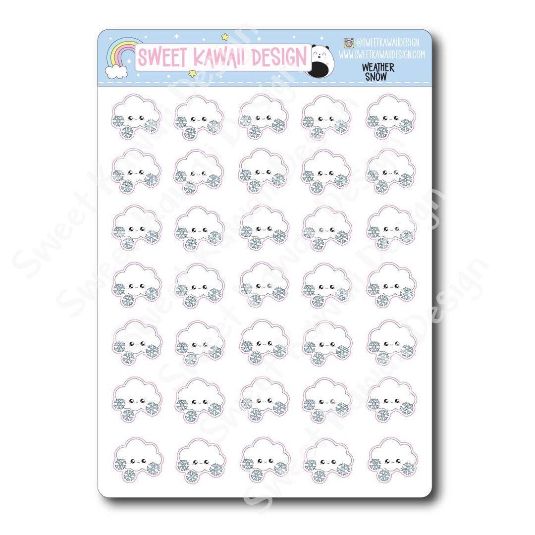 Kawaii Weather Stickers - Choose your sheet!