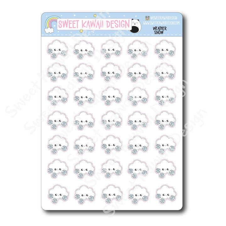 Kawaii Weather Stickers - Choose your sheet!