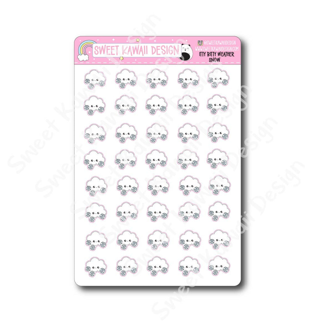 Kawaii Weather Stickers - Choose your sheet!