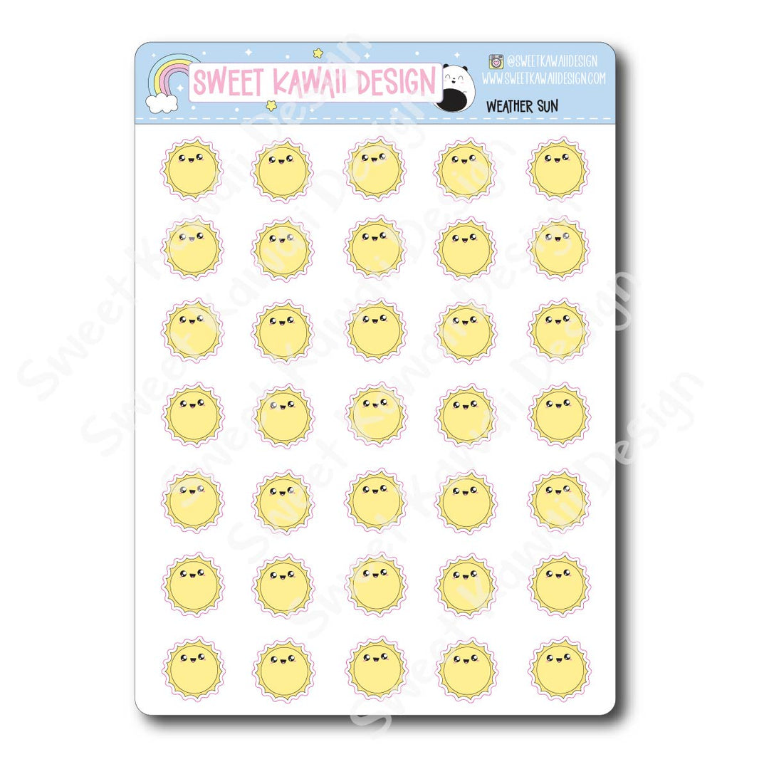 Kawaii Weather Stickers - Choose your sheet!