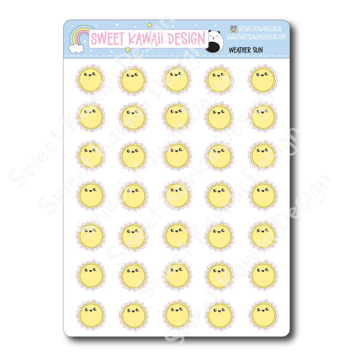 Kawaii Weather Stickers - Choose your sheet!