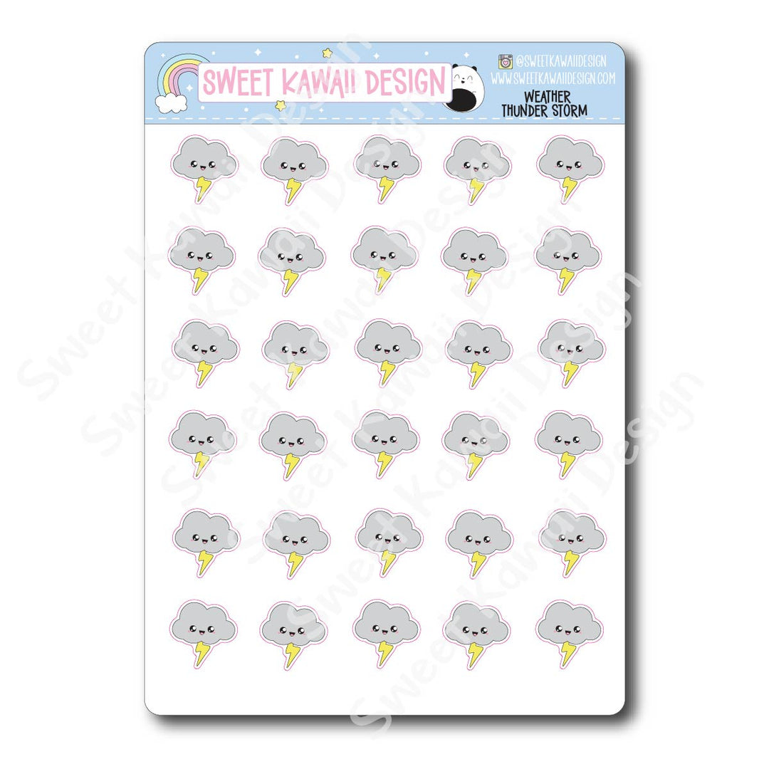 Kawaii Weather Stickers - Choose your sheet!