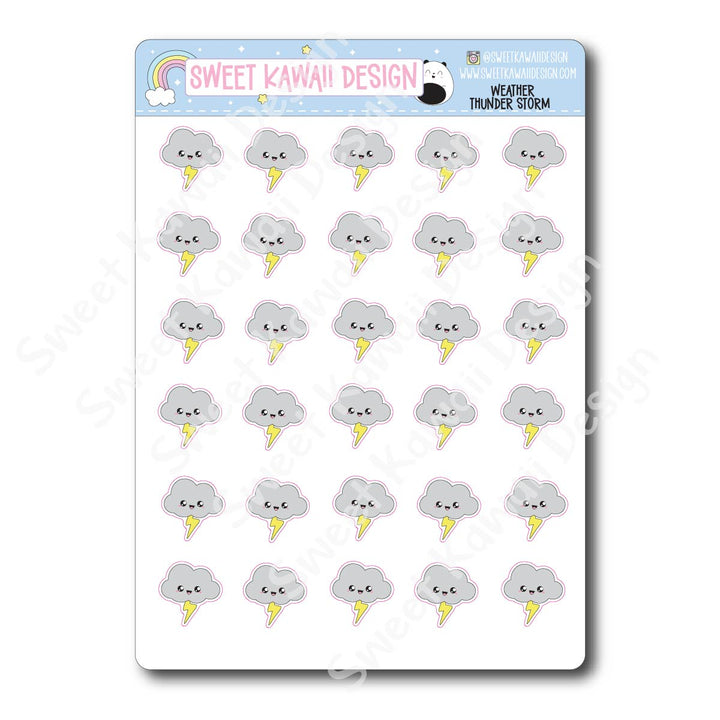 Kawaii Weather Stickers - Choose your sheet!