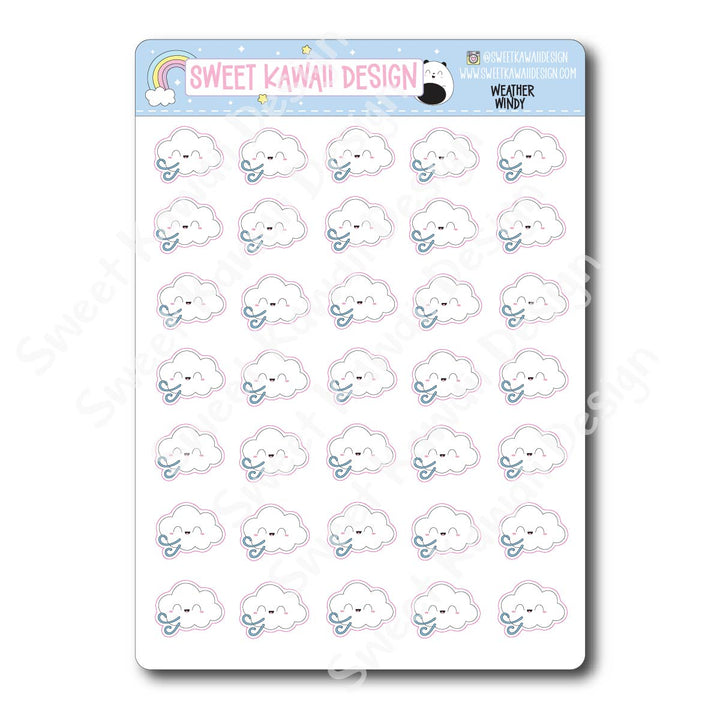 Kawaii Weather Stickers - Choose your sheet!