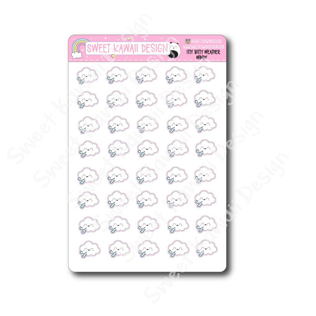Kawaii Weather Stickers - Choose your sheet!