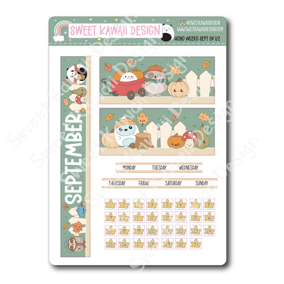 September 2025 Monthly Overview Stickers - HOBONICHI WEEKS