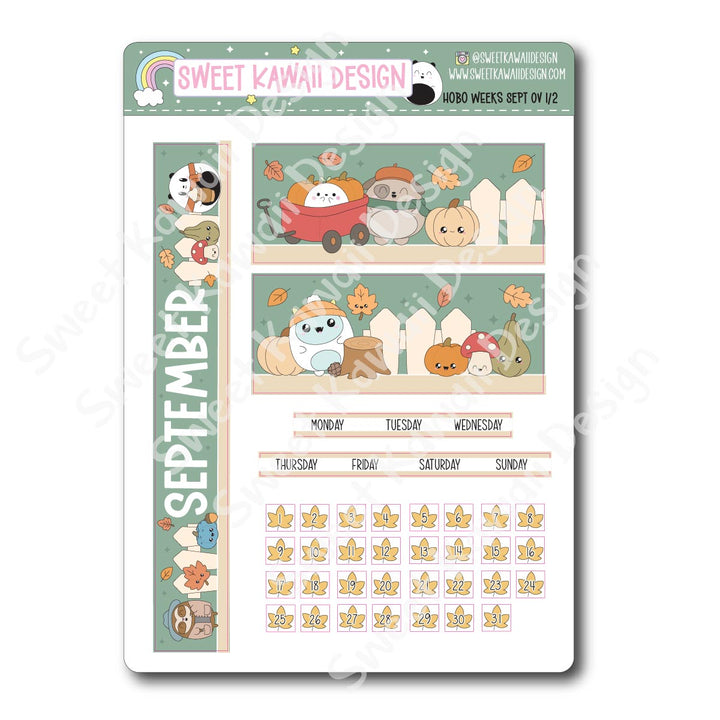 September 2025 Monthly Overview Stickers - HOBONICHI WEEKS