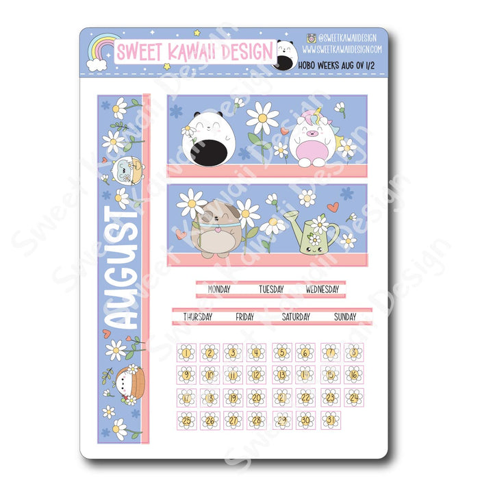 August 2025 Monthly Overview Stickers - HOBONICHI WEEKS