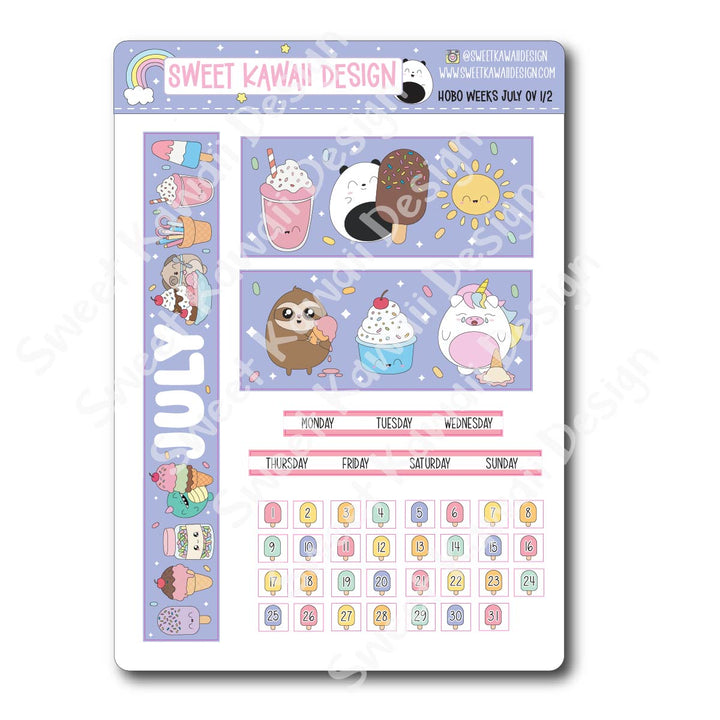 July 2026 Monthly Overview Stickers - HOBONICHI WEEKS