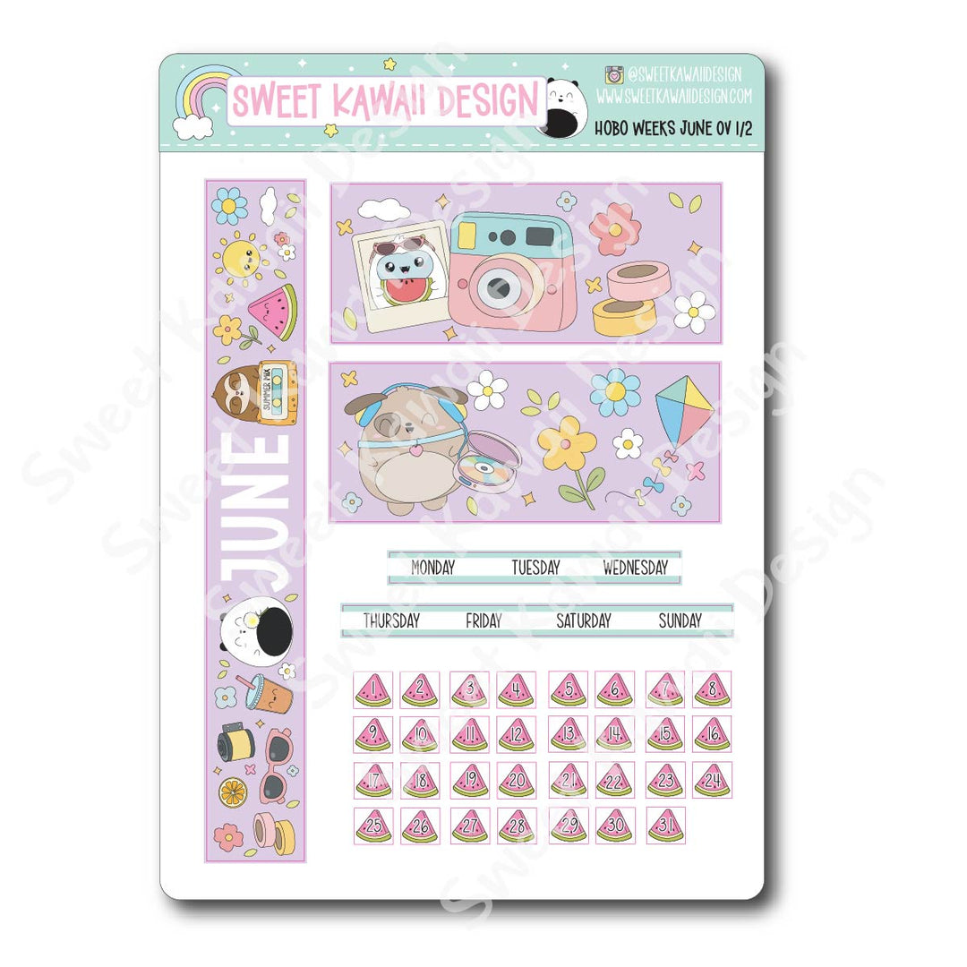 June 2026 Monthly Overview Stickers - HOBONICHI WEEKS