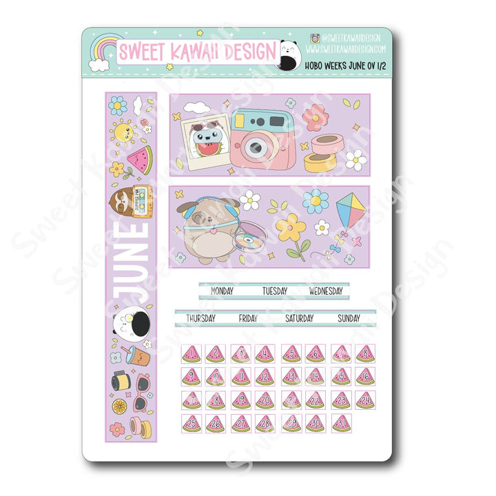 June 2026 Monthly Overview Stickers - HOBONICHI WEEKS