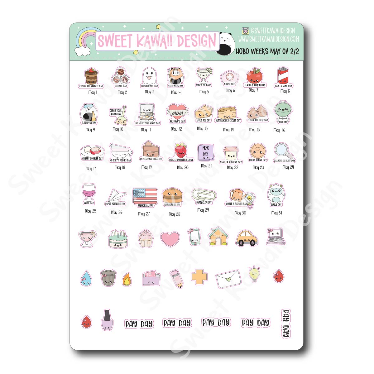May 2024 Monthly Overview Stickers - HOBONICHI WEEKS
