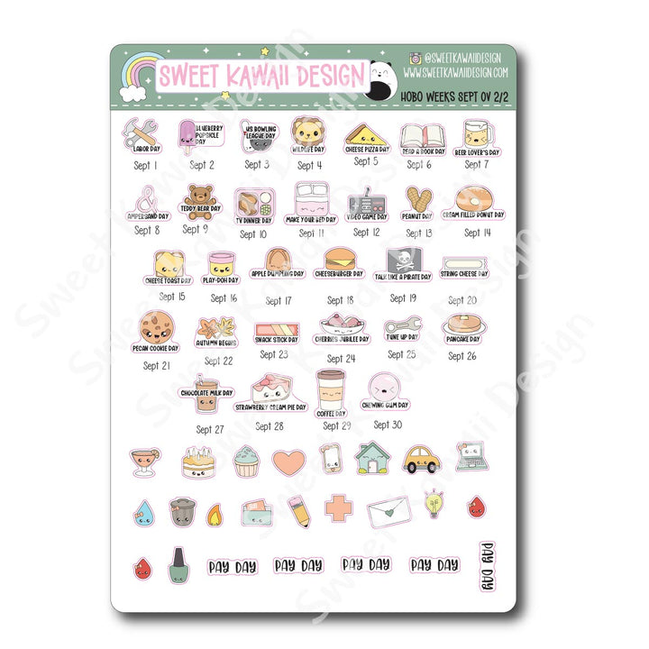 September 2025 Monthly Overview Stickers - HOBONICHI WEEKS